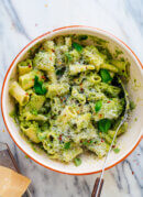 Broccoli Pesto Pasta with Green Olives