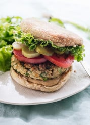 Healthy falafel veggie burgers, so good! cookieandkate.com