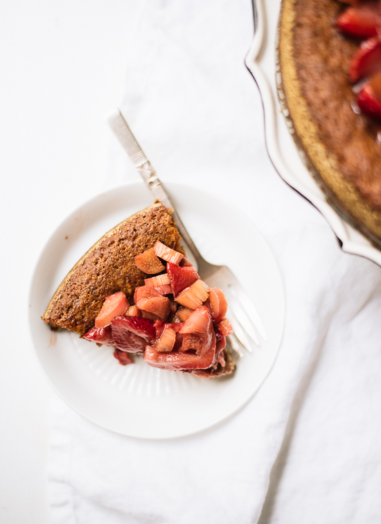 Gluten-free strawberry rhubarb cake - cookieandkate.com