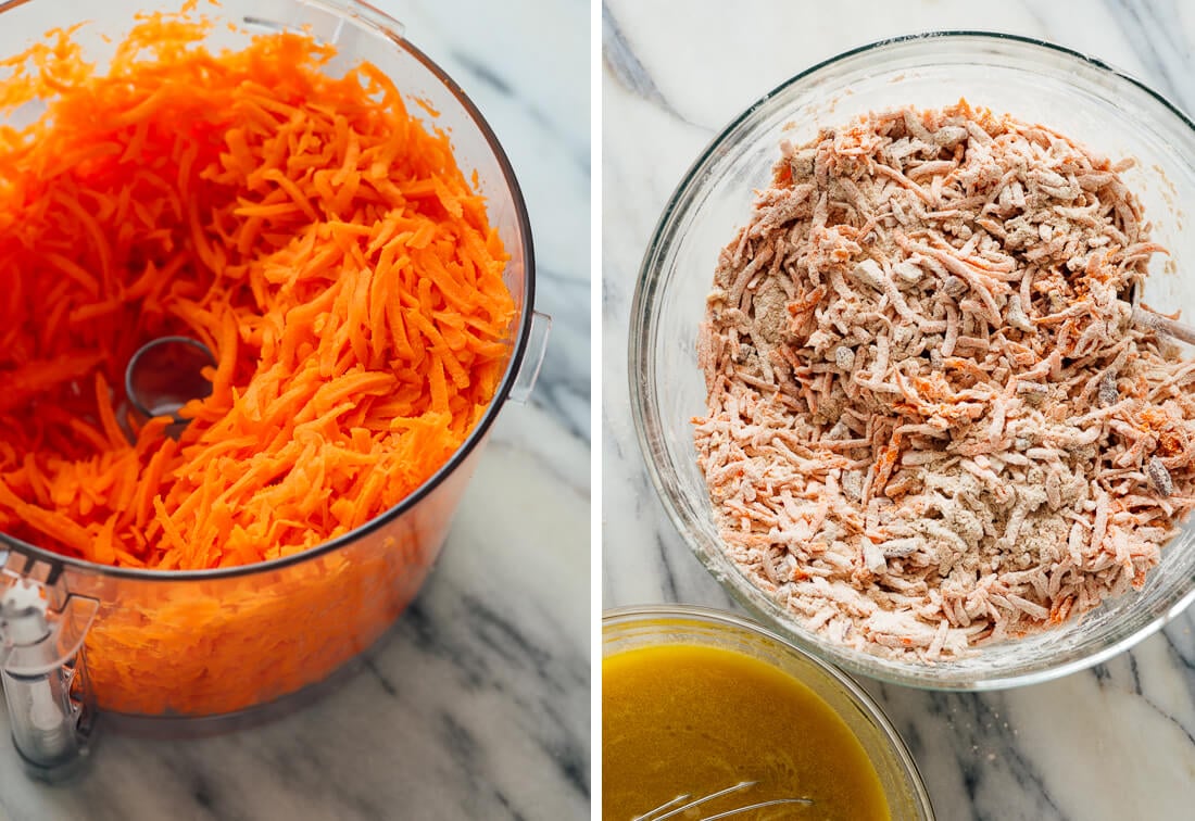 grated carrots for carrot cake