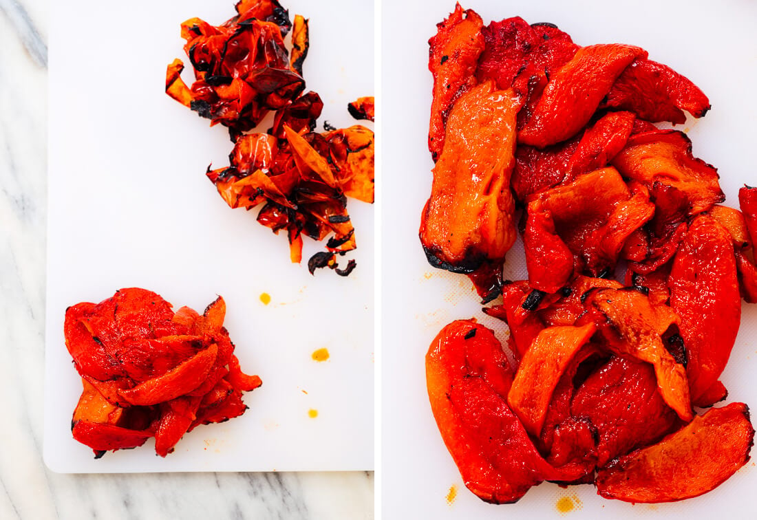 roasted bell peppers skin removal