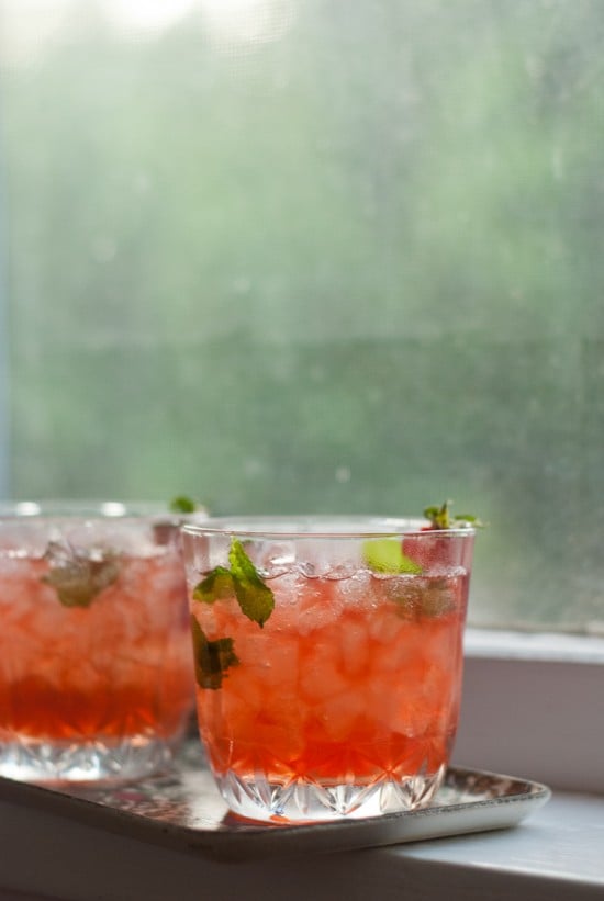 strawberry-infused mint julep