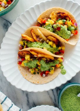 vegetarian halloumi tacos recipe