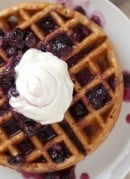 Whole Wheat Waffles with Blueberry Ginger Syrup